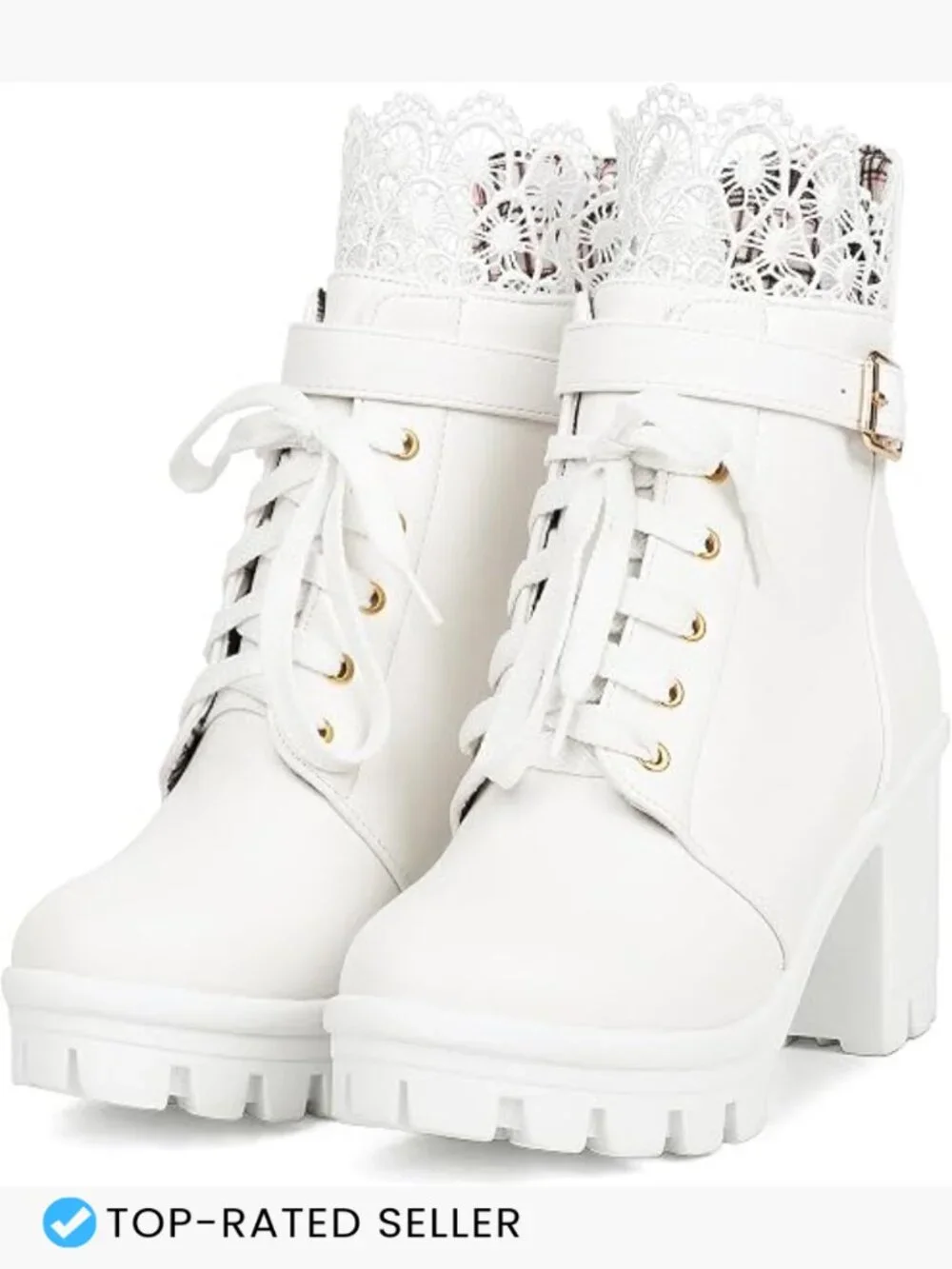Chunky Platform Lace Up Ankle Boots Goth Block Heel Punk Shoes